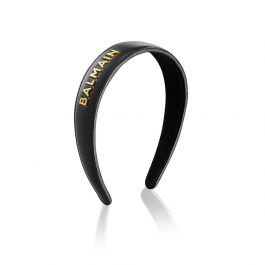 【BALMAIN】18K ロゴ レザー ヘアーバンド カチューシャ BALMAIN】18K ロゴ レザー ヘアーバンド カチューシャ (BALMAIN